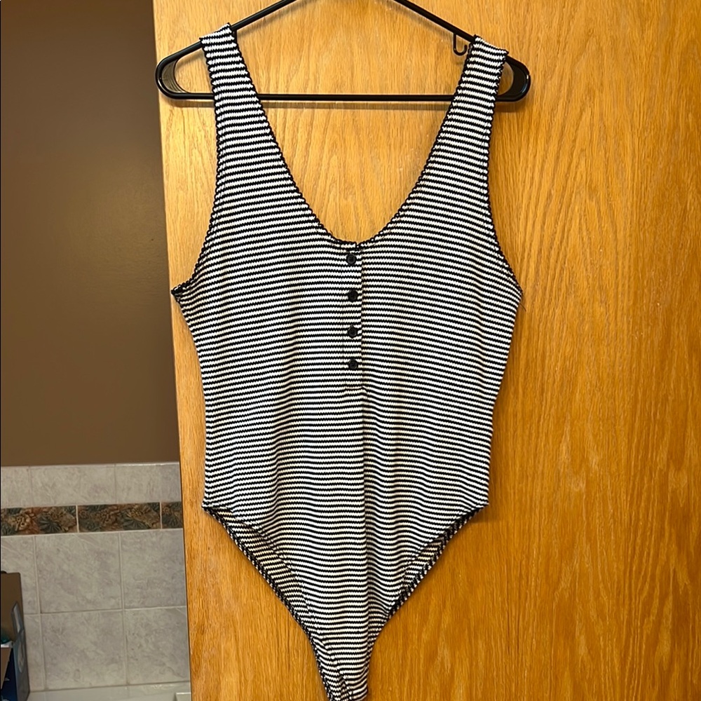 Striped Black and White Women’s Bodysuit